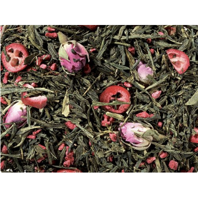 Thé Vert Sencha Cranberry & Rose – Saveur Fruité & Florale | Le Comptoir Familial
