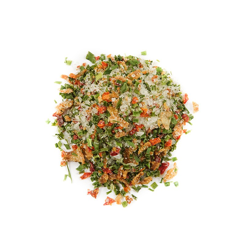 Sel à l’oignon et ciboulette | Sels aromatisés en ligne Sel à l’oignon et ciboulette | Sels aromatisés en ligne